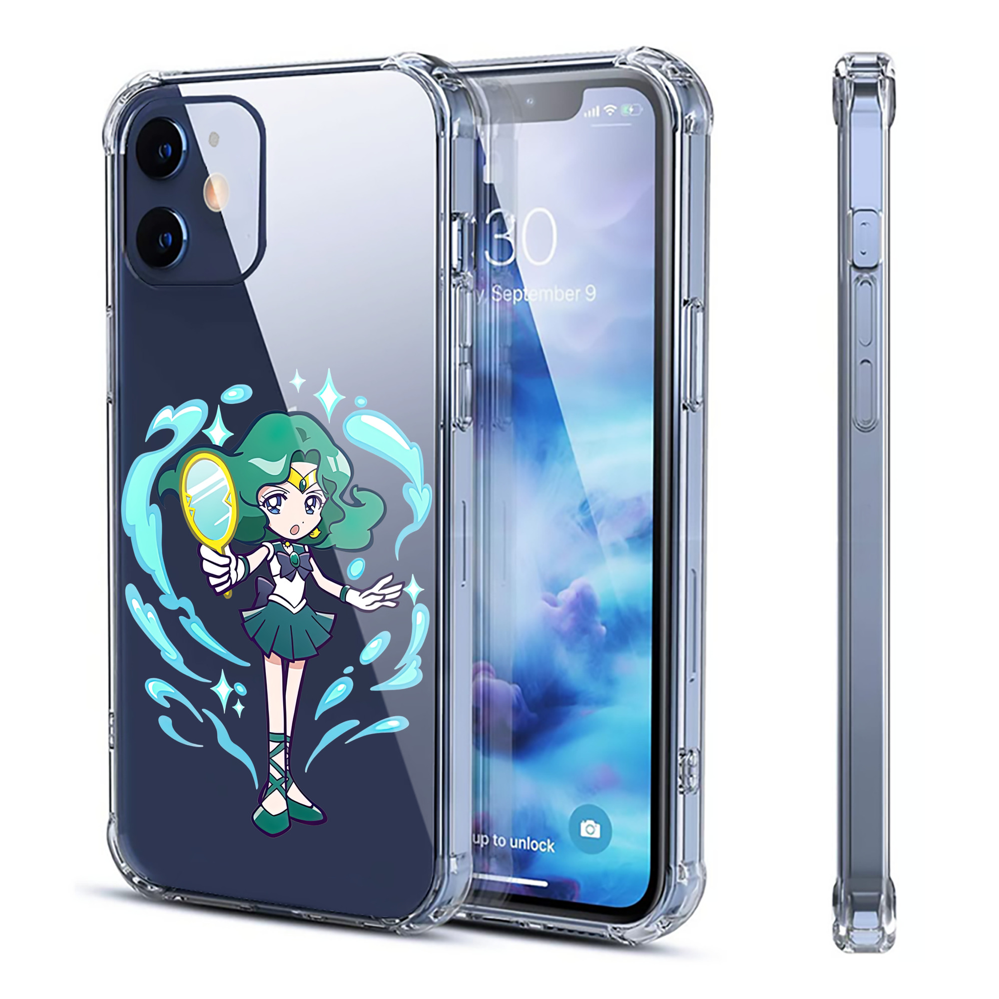 （画像用） 美少女戦士セーラームーン 海王 みちる（かいおう みちる） Sailor Moon Kaiou Michiru 【iPhone 12シリーズ対応】透明スマホケース（クリアソフトケース）